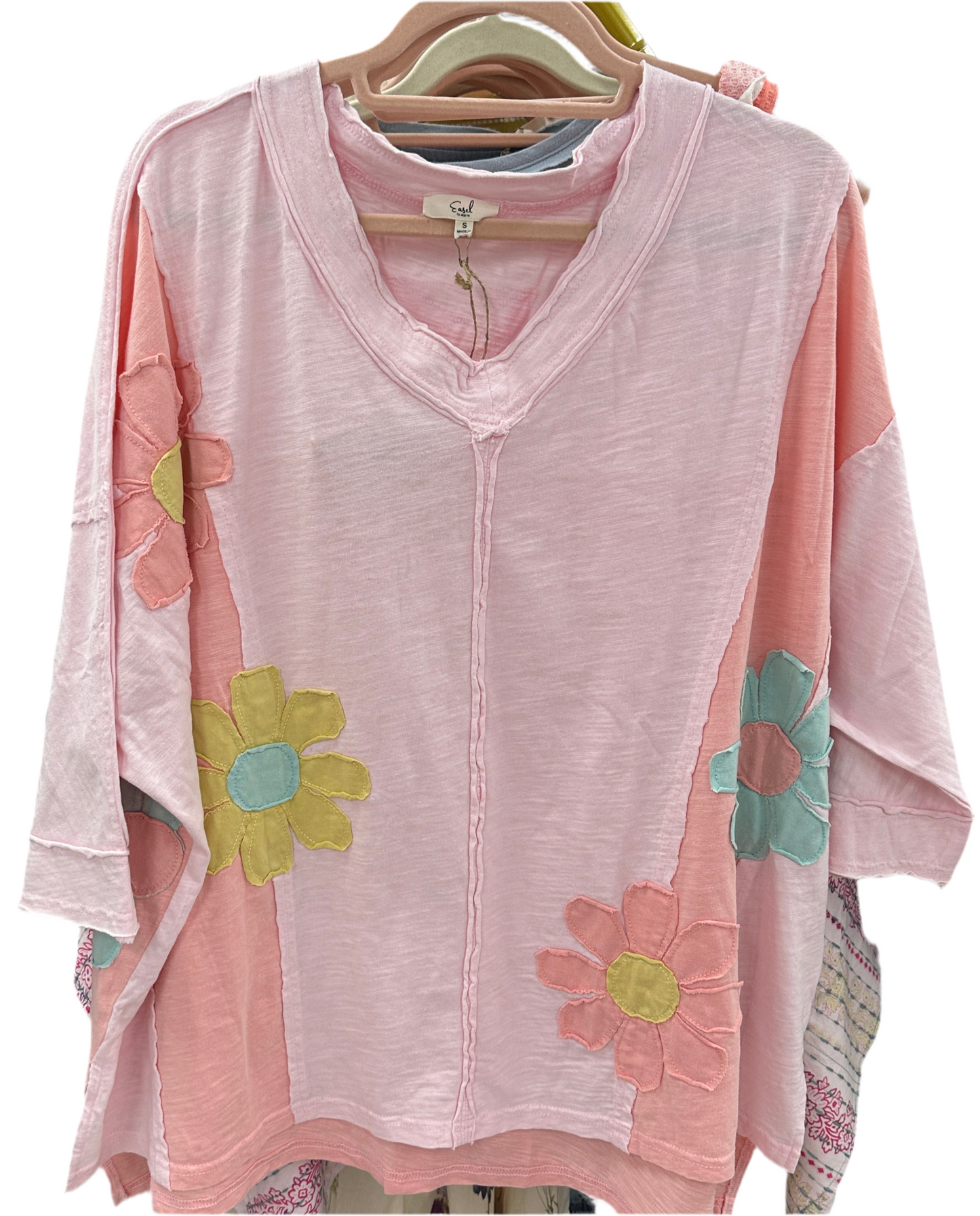 Flower Patches Pink Mineral Wash Top