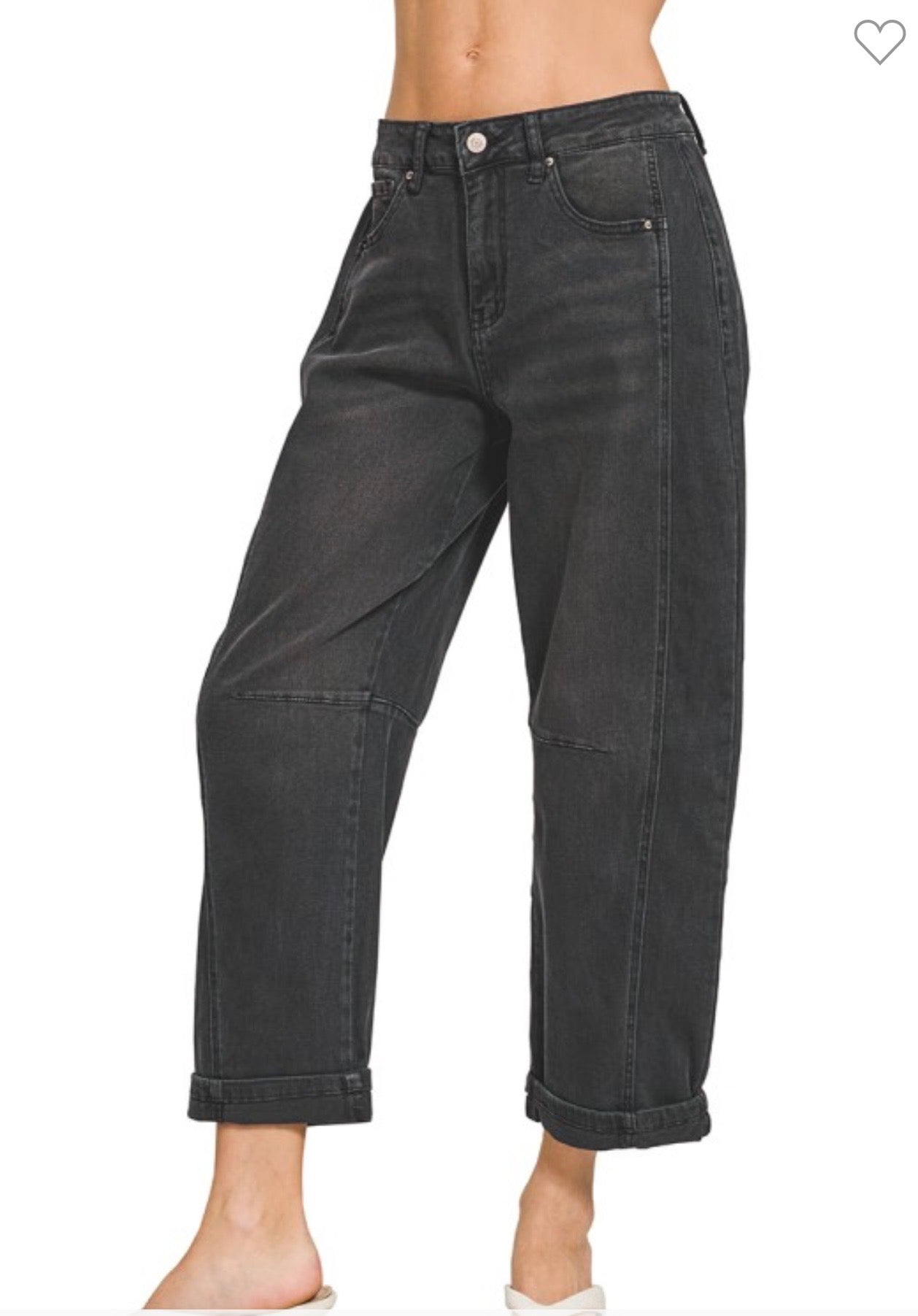 Black Z Barrel Jeans