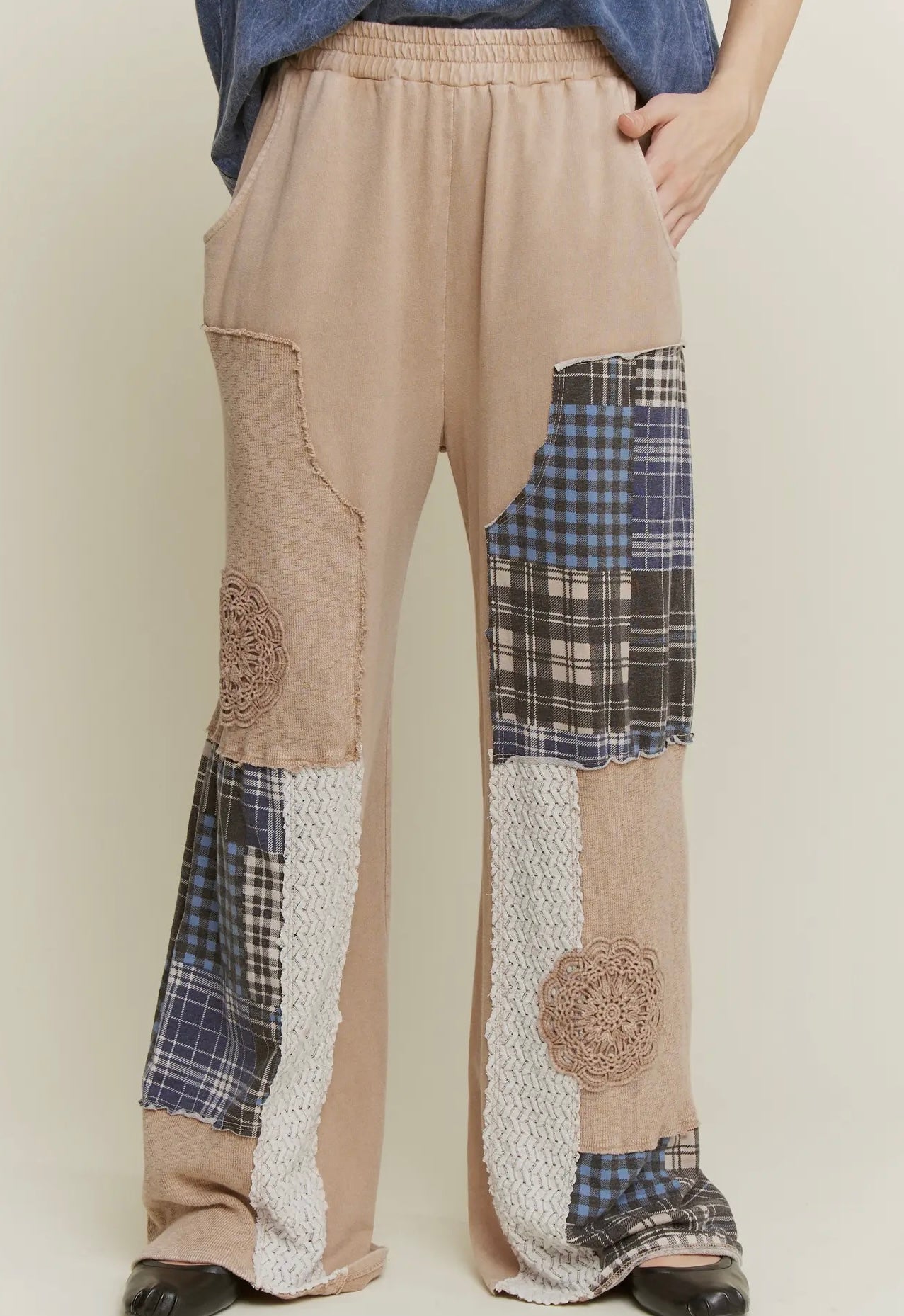 Sand Stone Plaid Patch Pants JHer