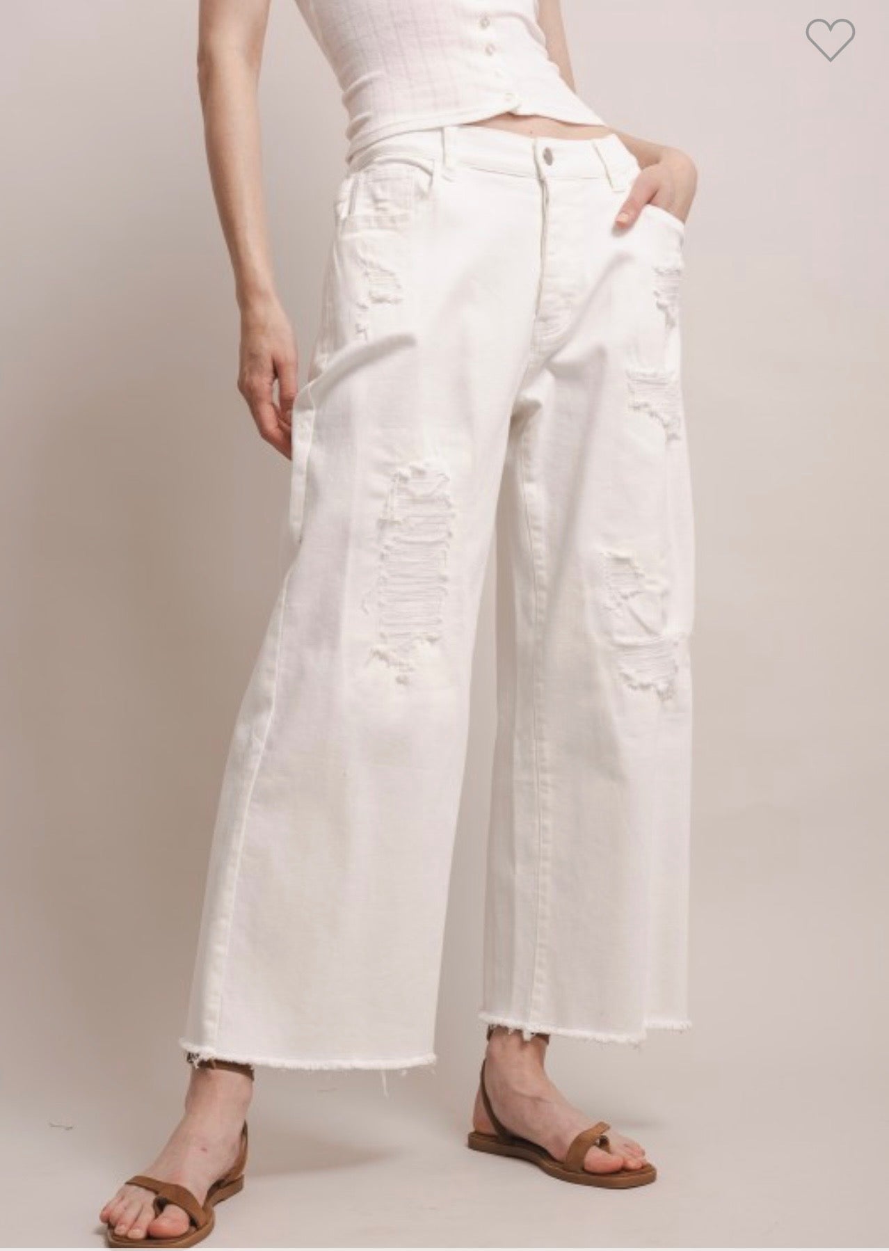 White Crop Pants BV