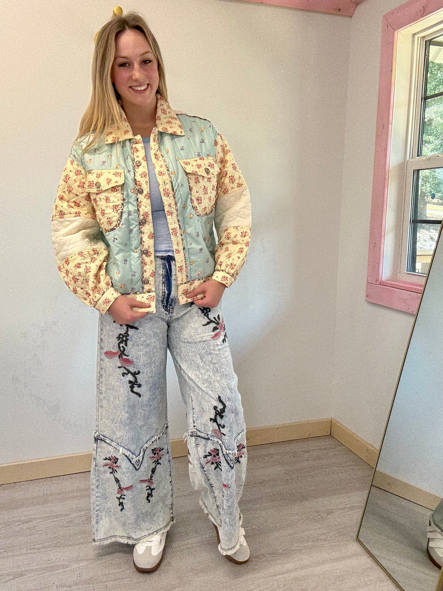 Floral Quilted Jacket Pol