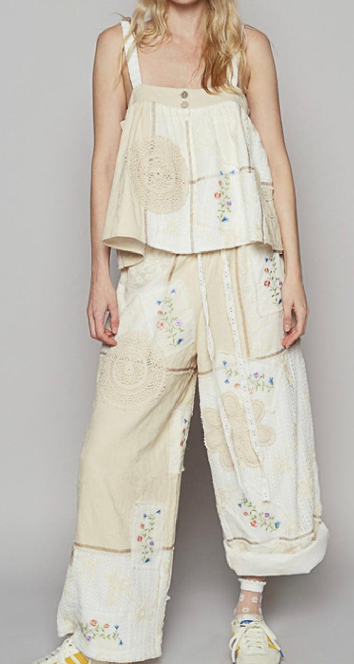 Cream Patch Pants