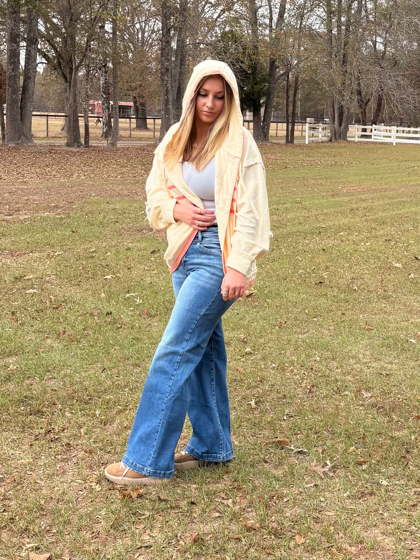 Pink and Cream Flag cardigan pol