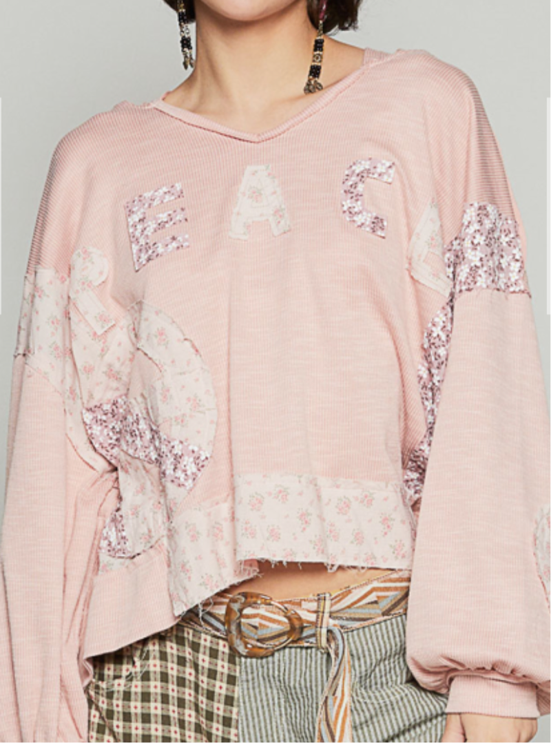 Let’s Spell Peace Pink Top