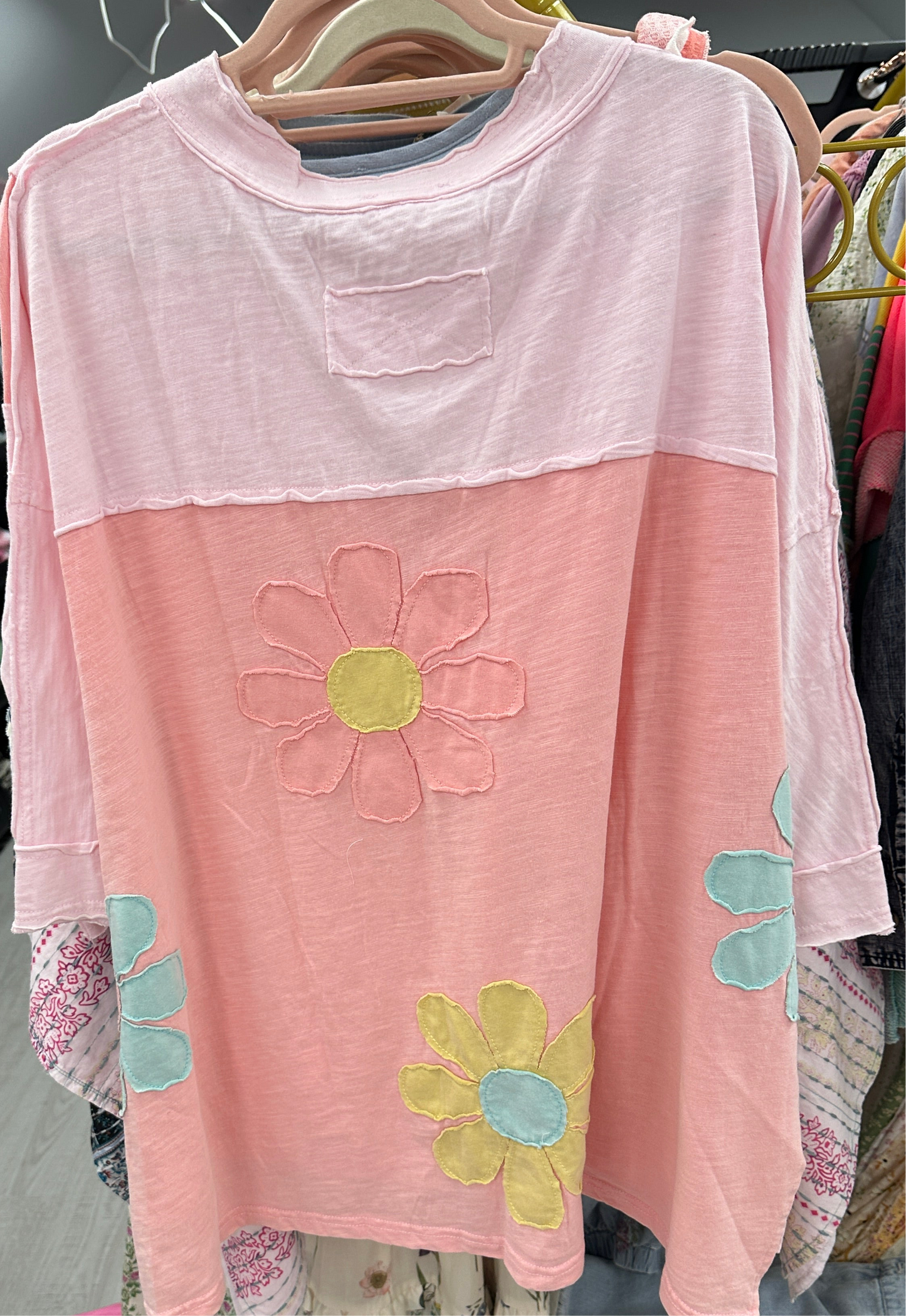 Flower Patches Pink Mineral Wash Top
