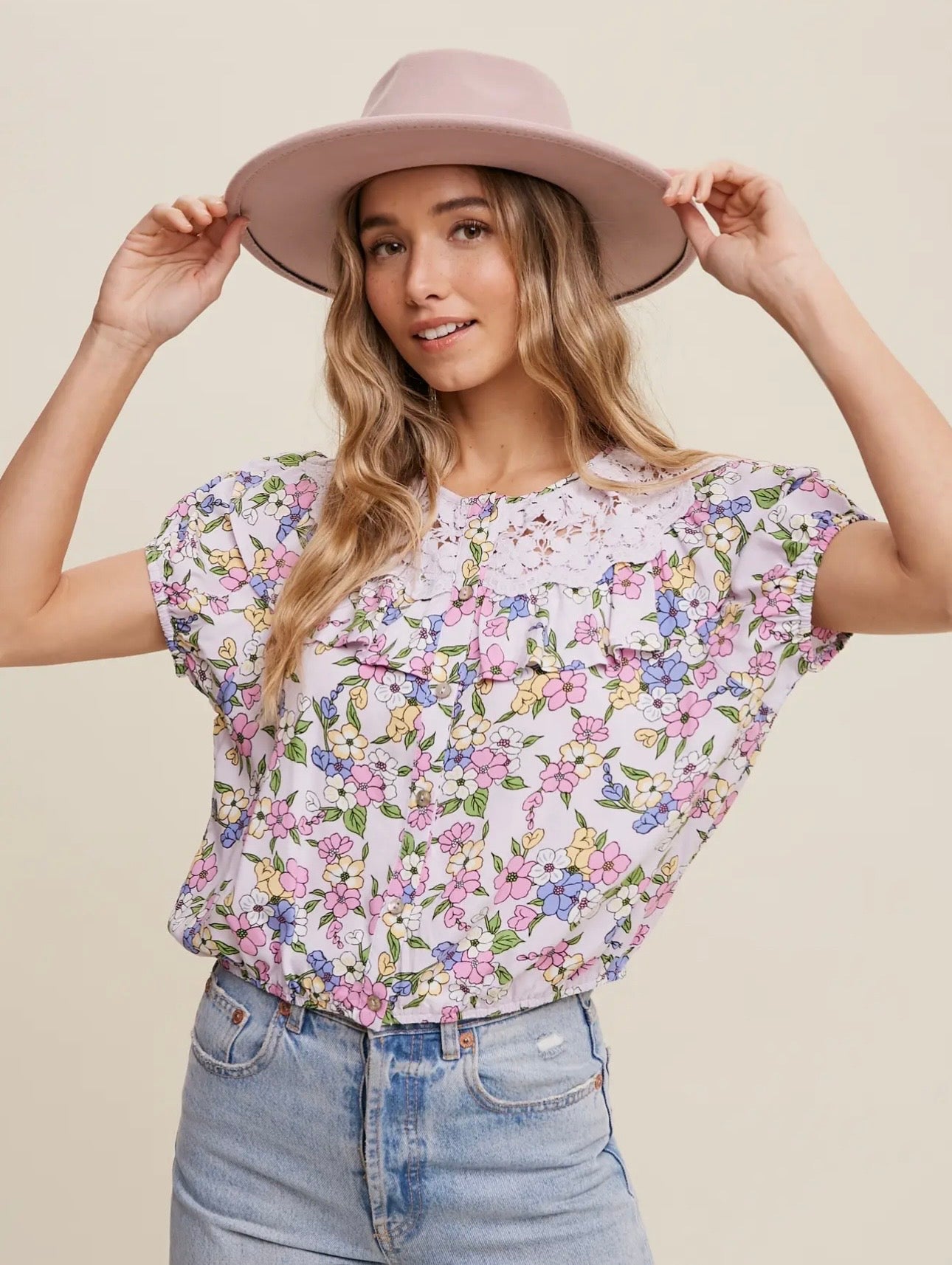 Lavender Hill Floral Top