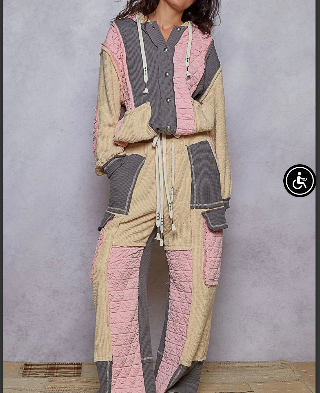 Alyssa Pink and Gray Pants