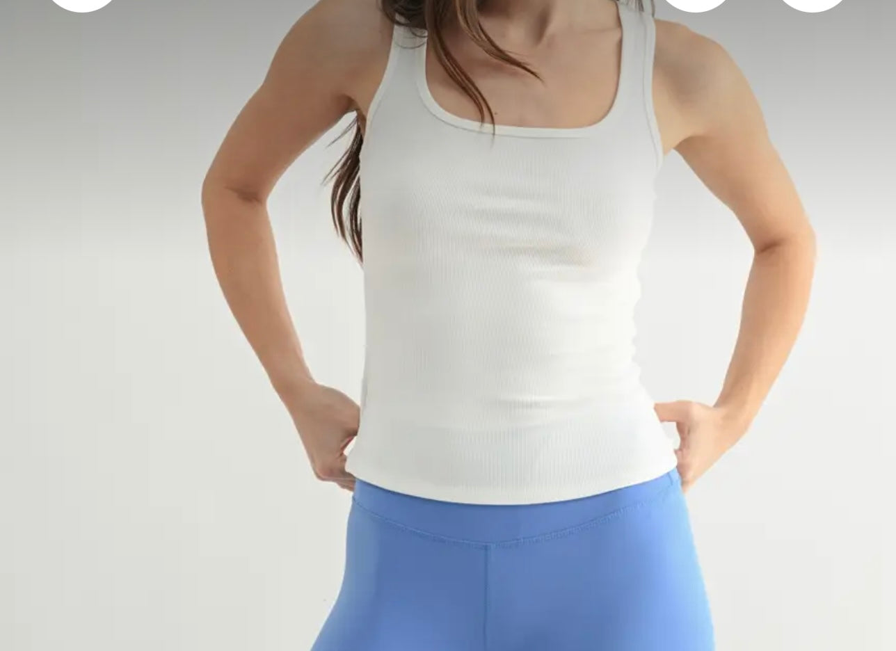 Ribbed Square Neck Tank