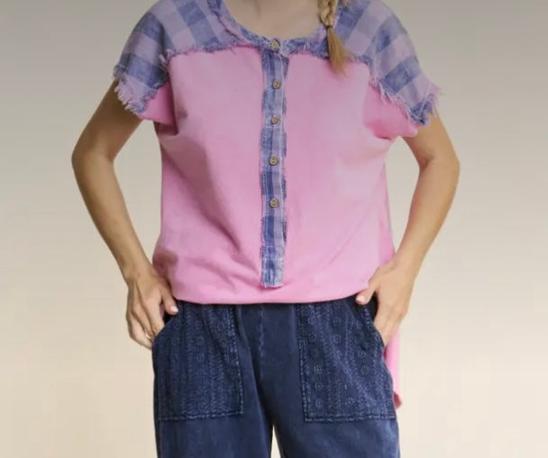 Pink and Blue Gingham Top ( JHer)