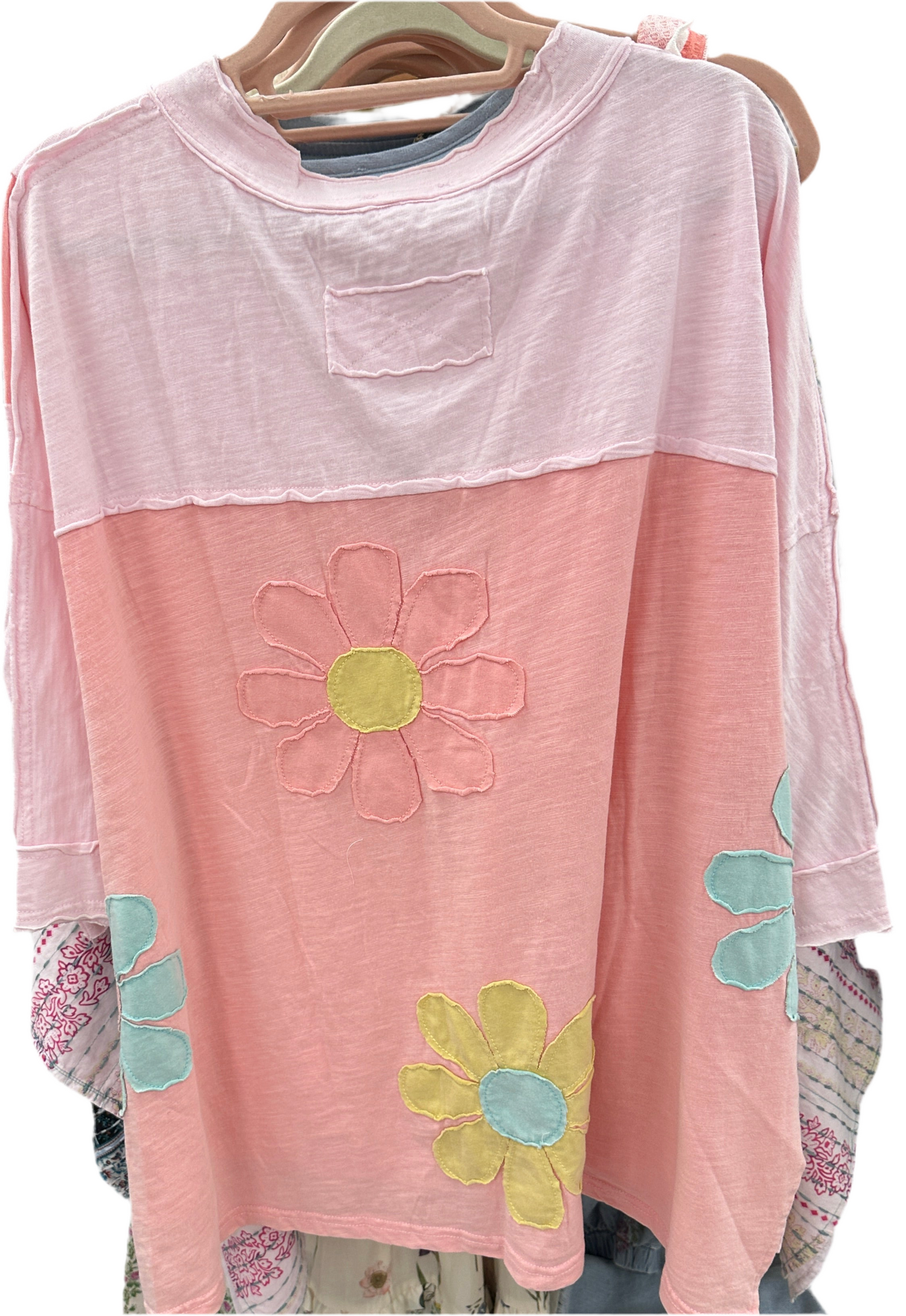 Flower Patches Pink Mineral Wash Top
