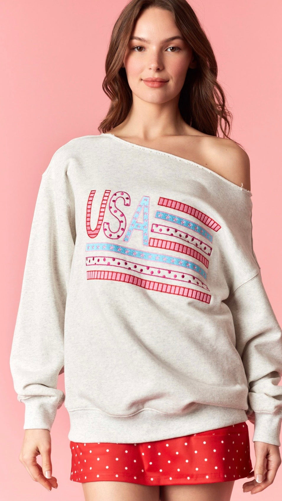 PL USA Boat Neck Top
