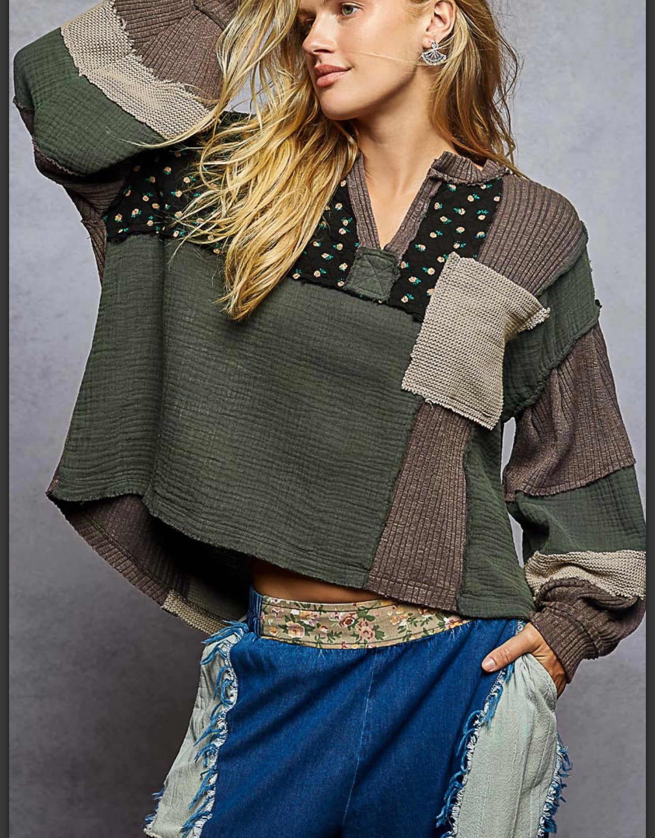Moss Charcoal Top Pol