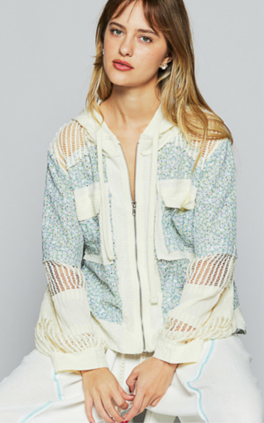 Jackie Blue Zipper Shacket
