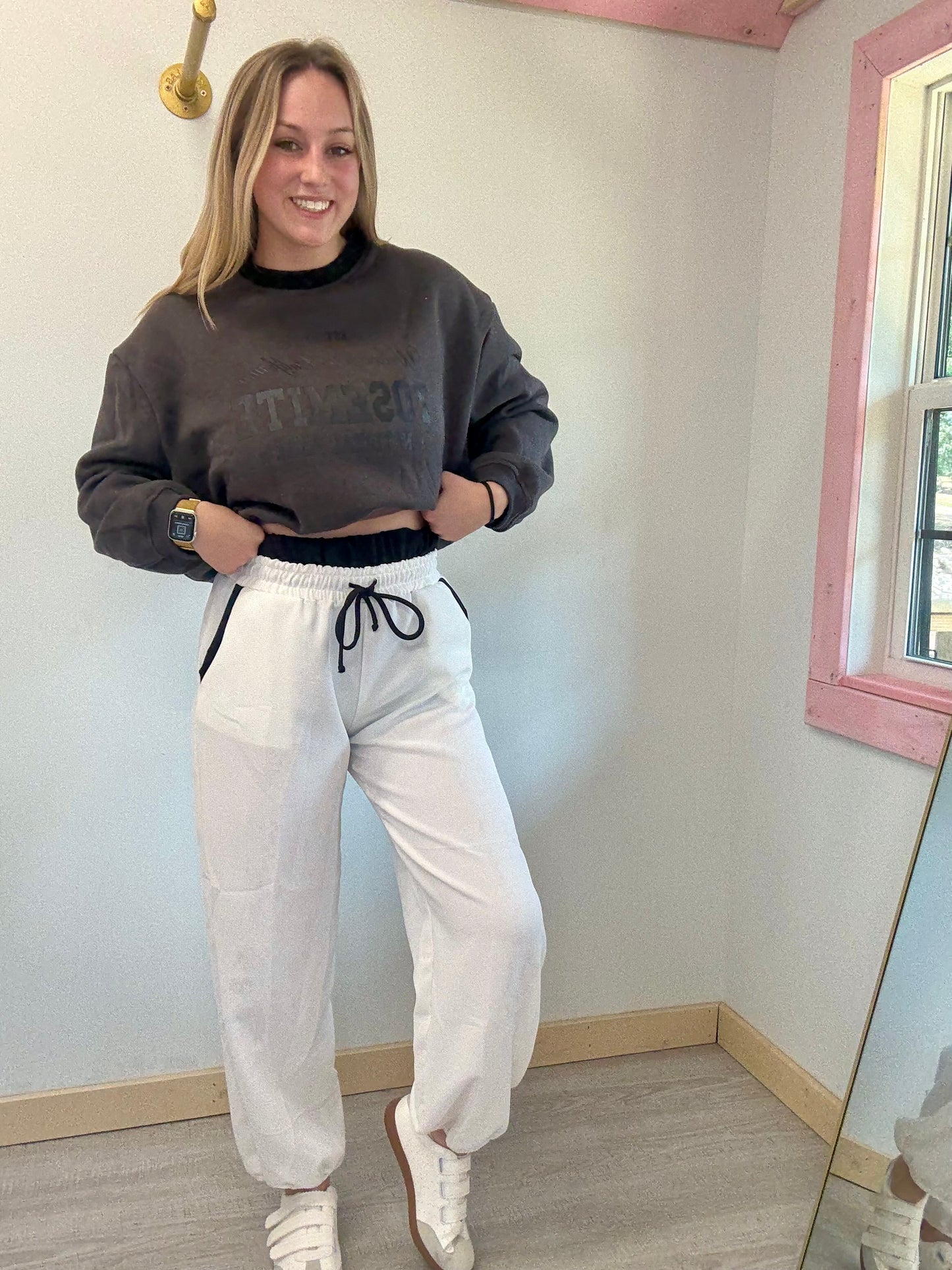 Charcoal Yosemite Crewneck Sweatshirt Cropped