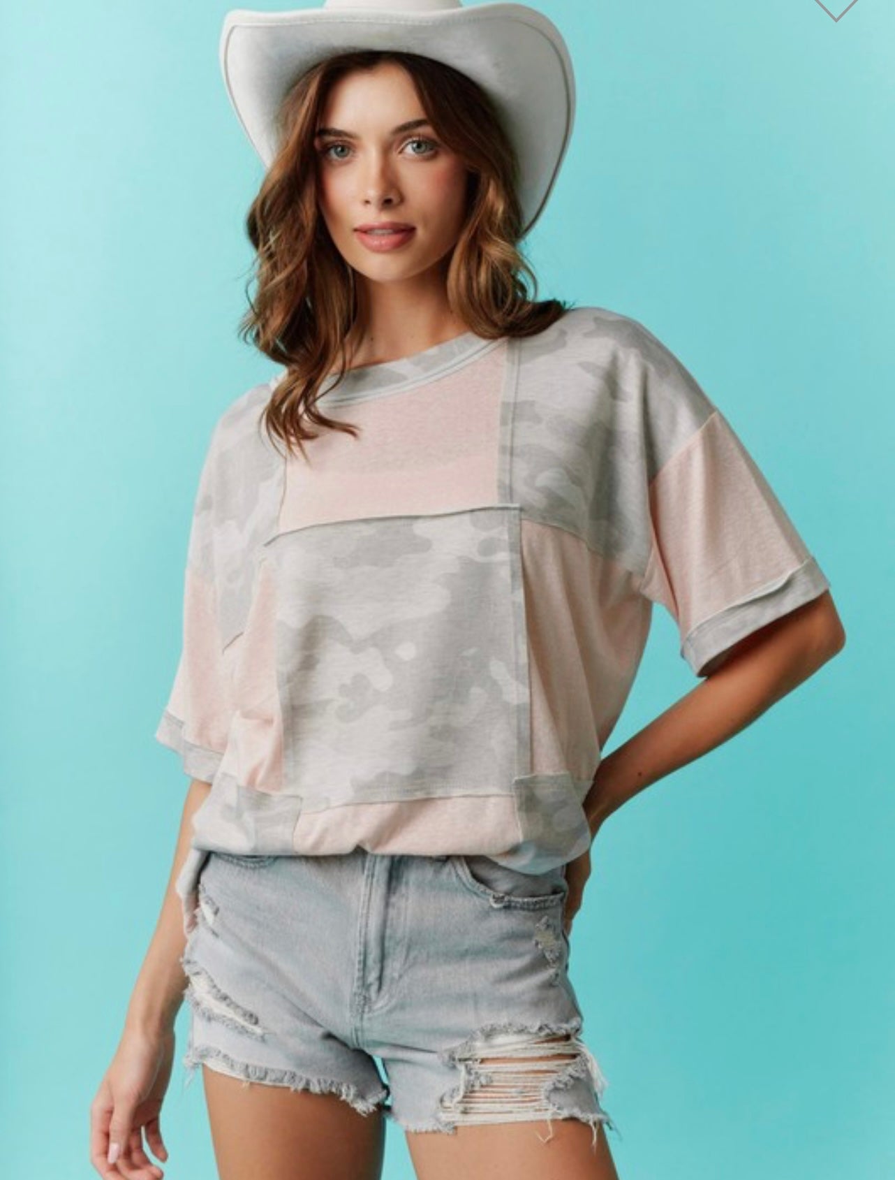 Peach Camo Top