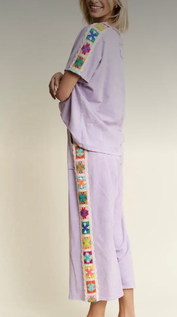 Lavender Crochet Pants