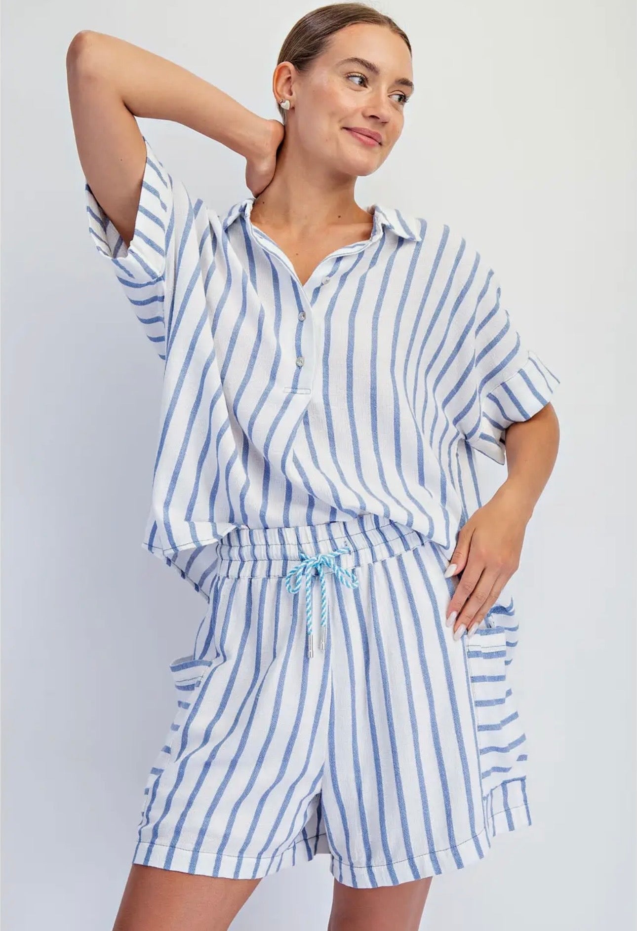 West Coast Blue Stripe Shorts
