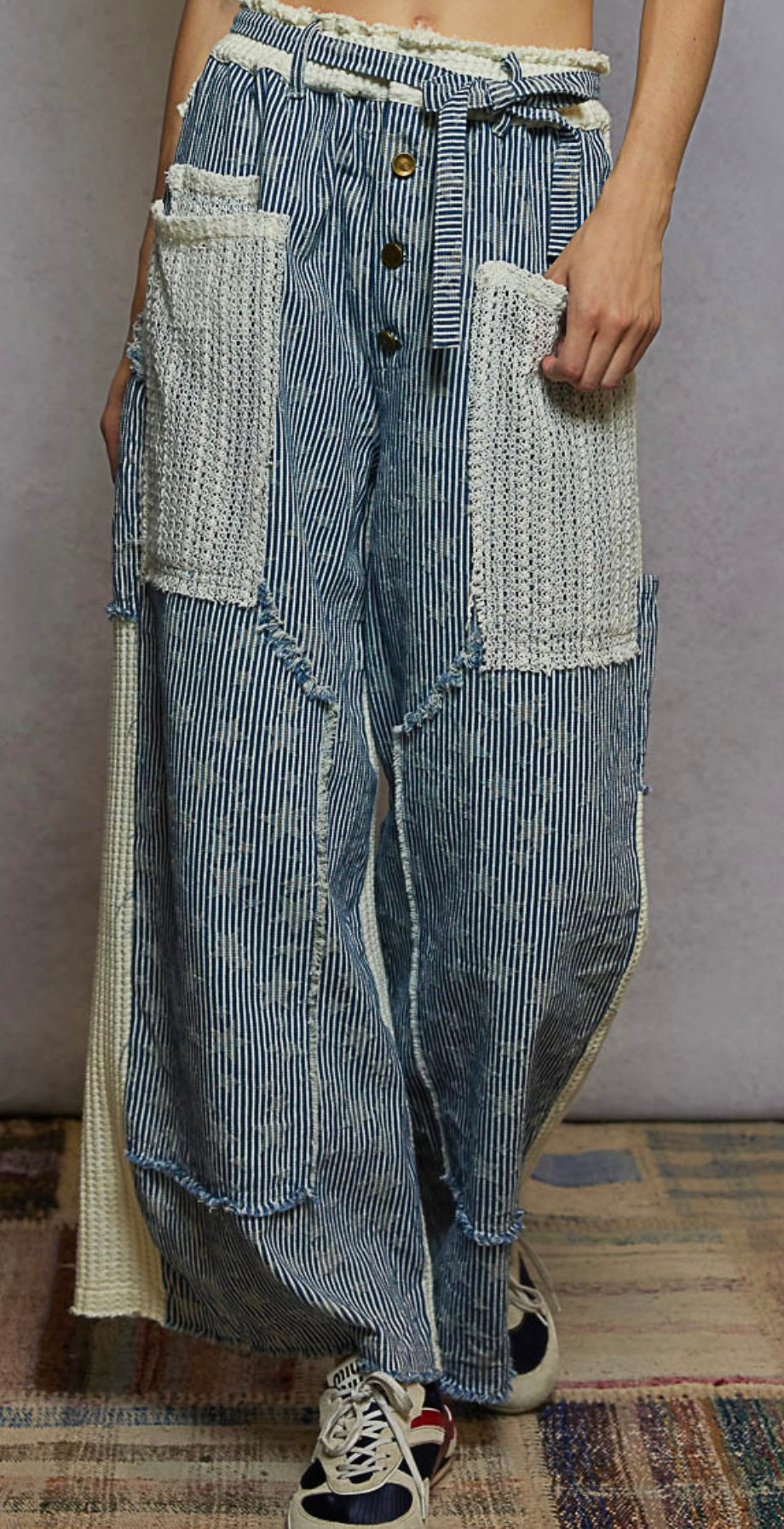 Striped Denim Pants - POL