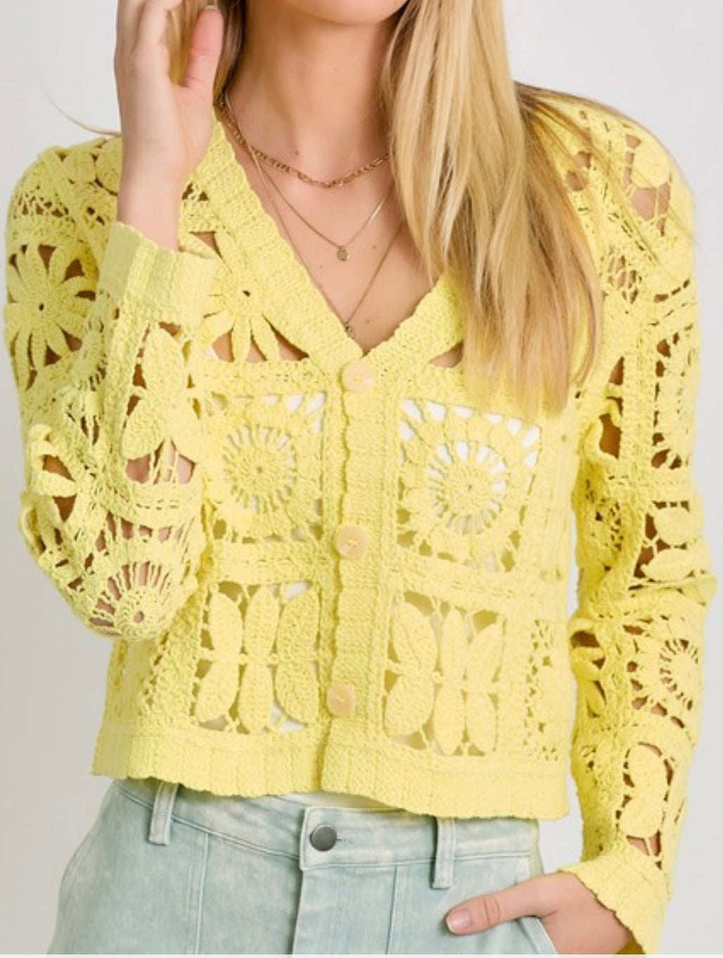 Lemon Crochet Cardigan
