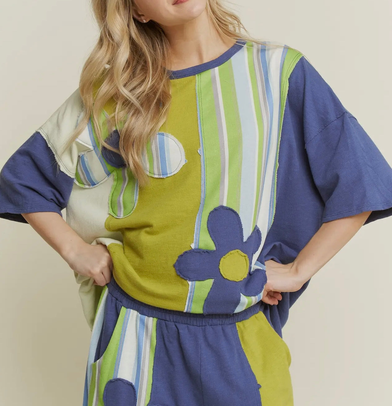 Flower Blue and Lime Top JHer