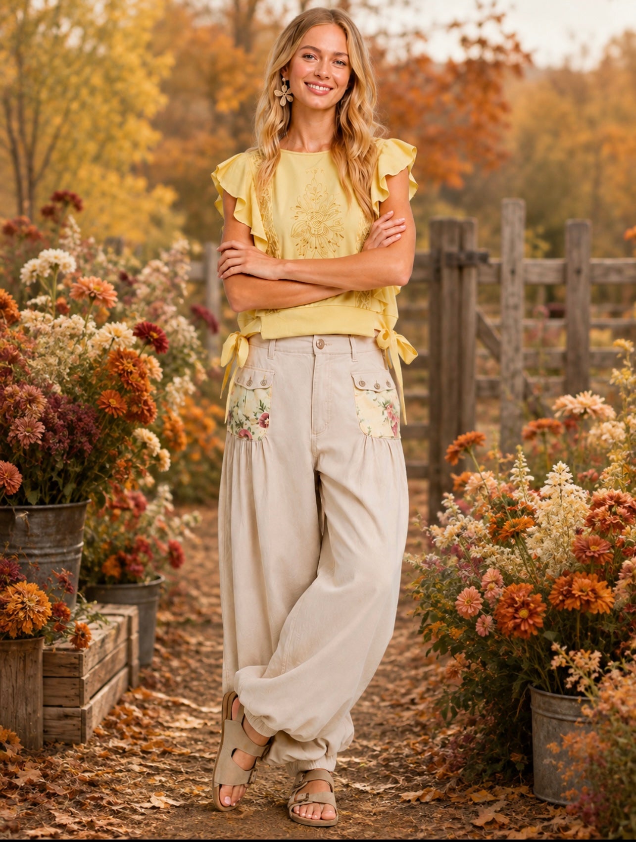 Pol Cream Floral Pocket Joggers