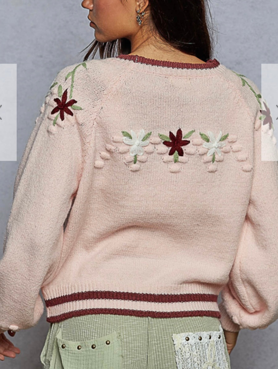 Light Pink Flower Cramer Sweater