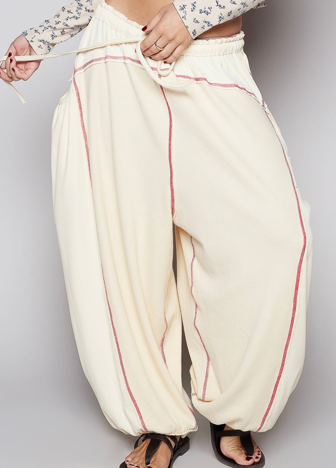 Thermal and Ribbed Joggers Natural - POL