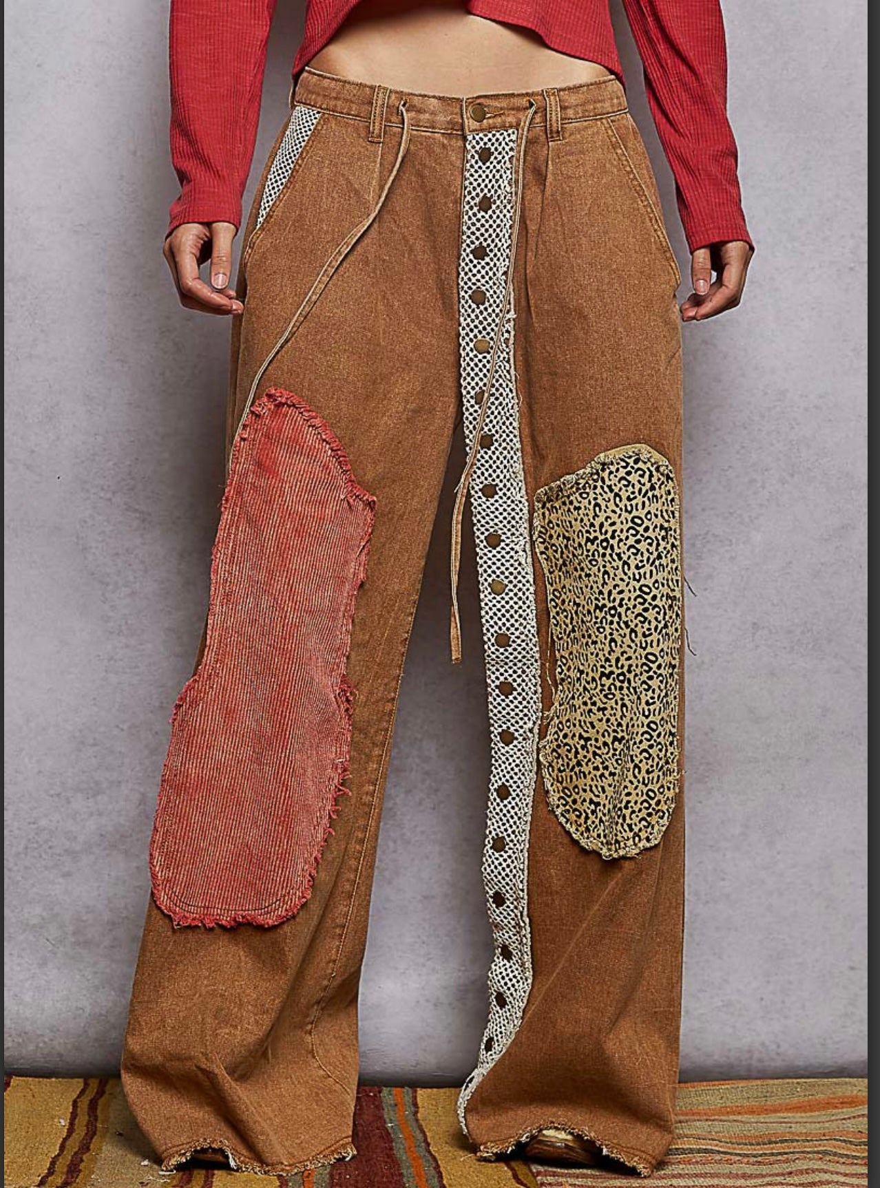 Snap Button Deep Sand Pants Pol