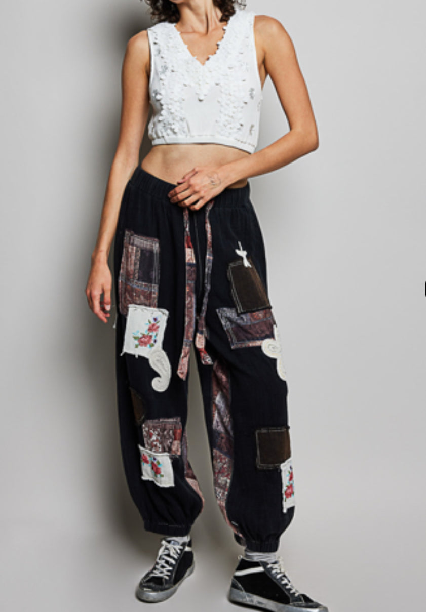 Pol patch work joggers