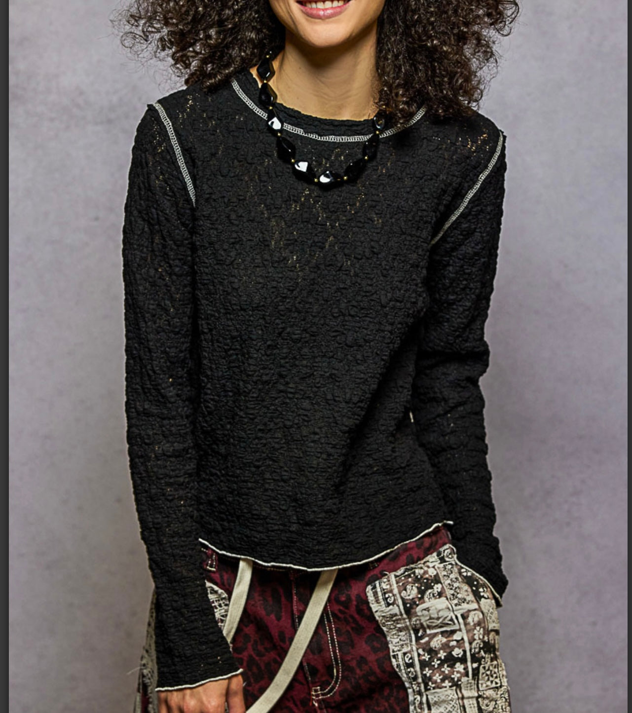 Midnight Black Lace Top Pol