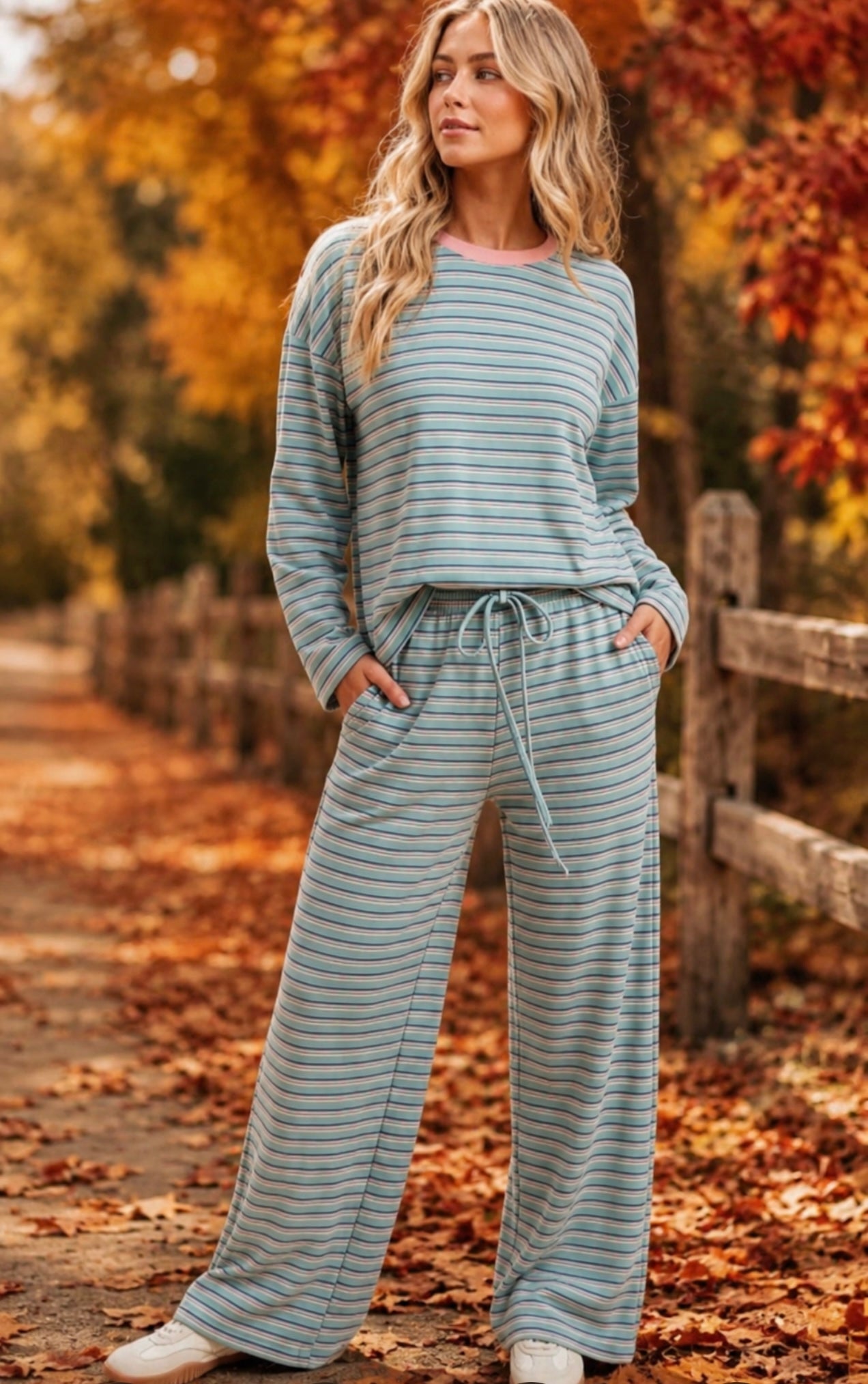 AW Brushed Stripes Pants Sets