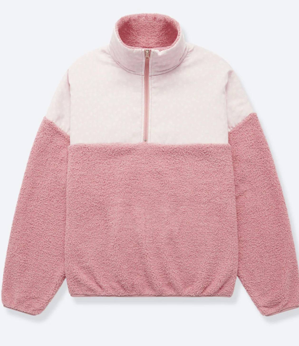 Ditsy Pink Sherpa Half Zip Jacket
