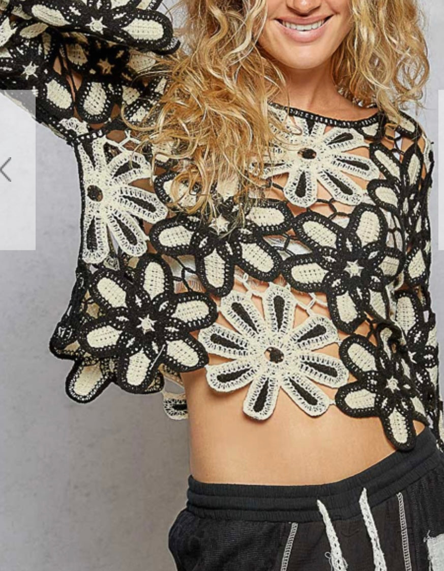 Black Crochet Top