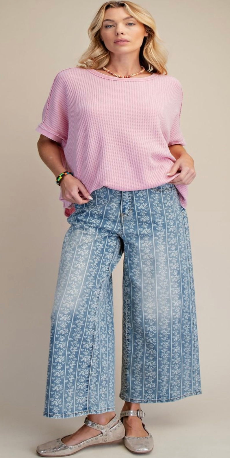 Floral Stretch Jeans Easel