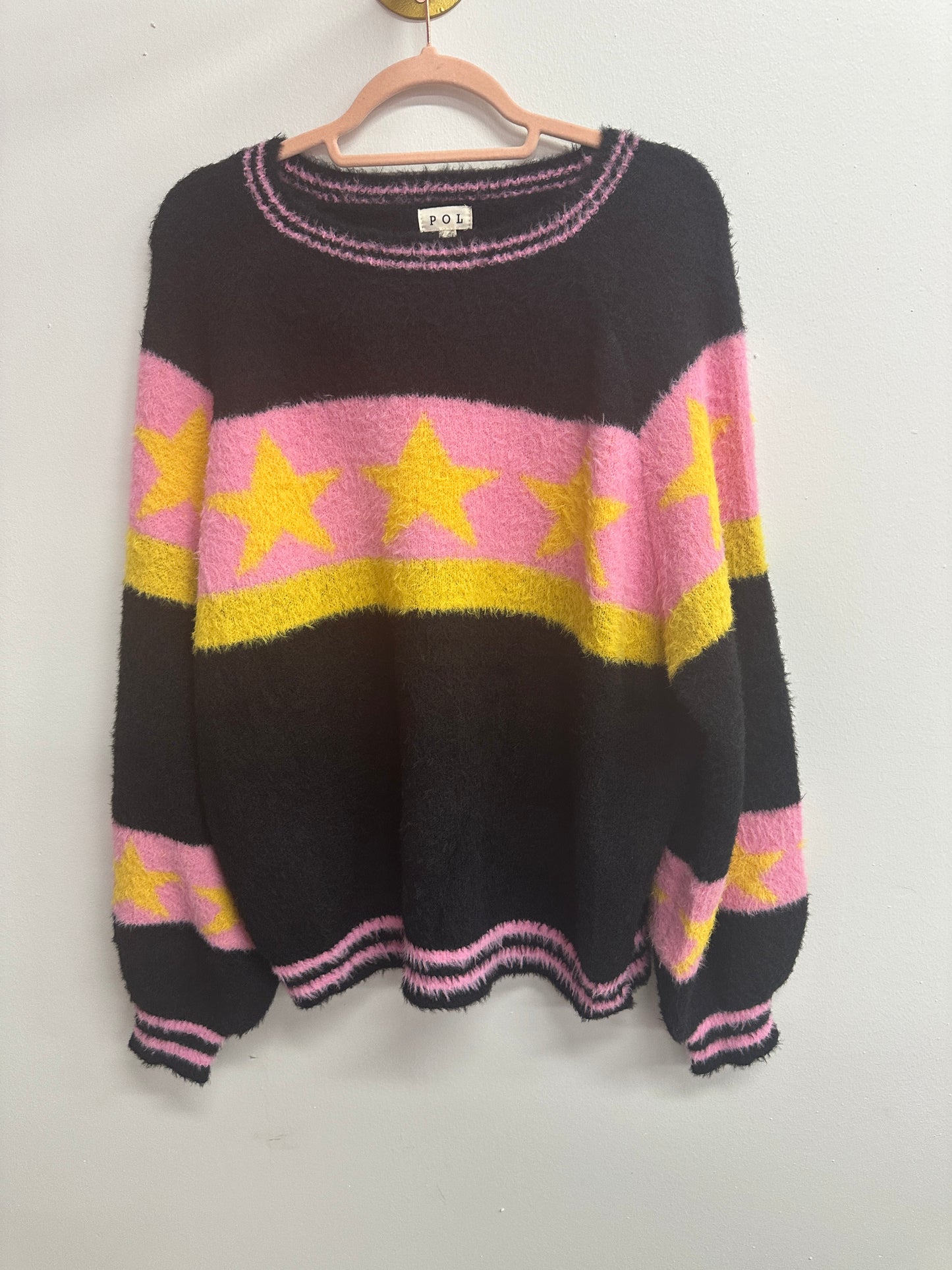 Black Pink Stars Sweater