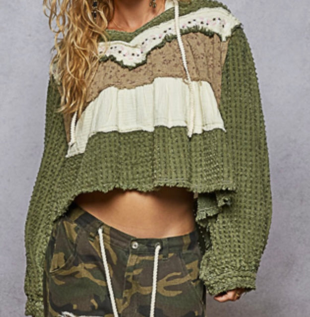 Vintage Olive/Cream Top