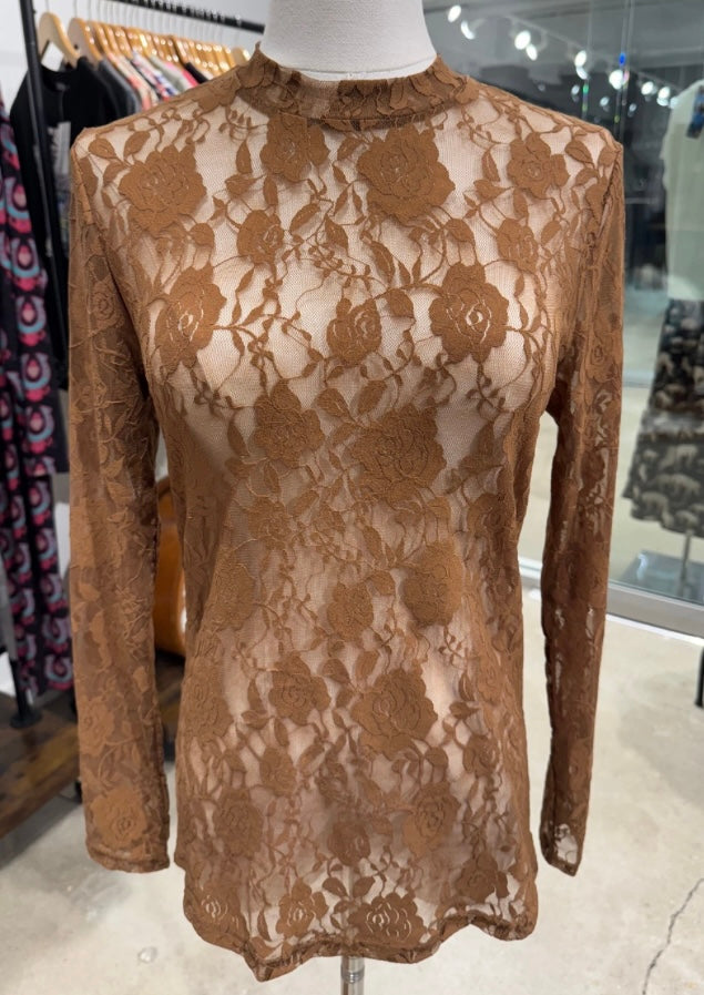 Brown Lace Top