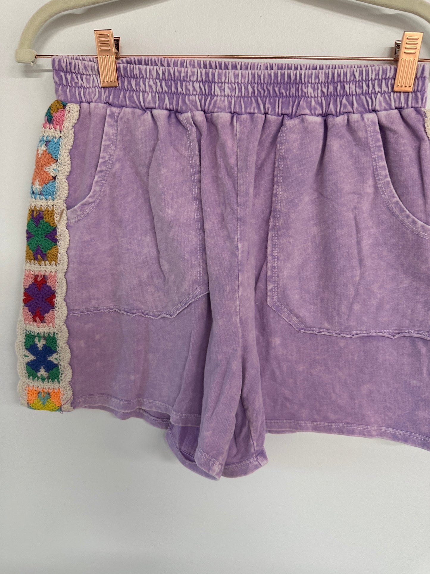 Lavender Crochet Shorts