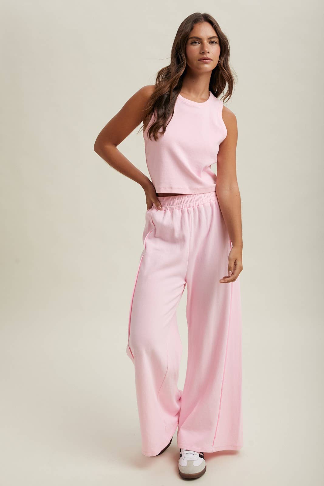 KNIT TANK AND PALAZZO PANTS SET