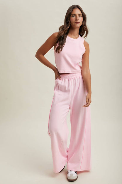 KNIT TANK AND PALAZZO PANTS SET