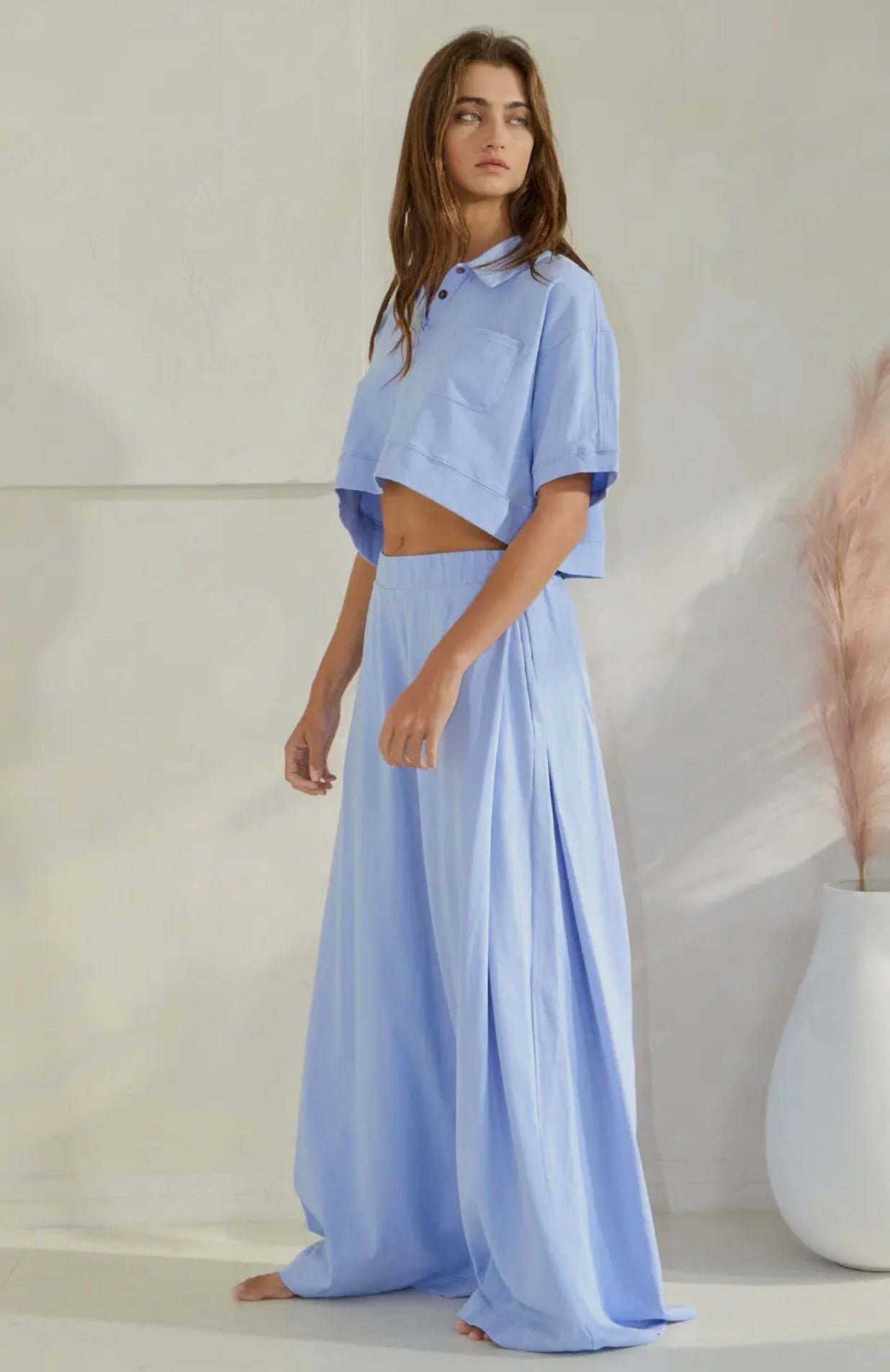 Periwinkle Pleated High Rise Wide Leg Bucket list