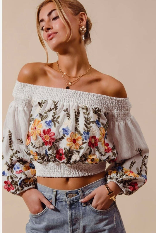 Boat Neck Floral So Me Top