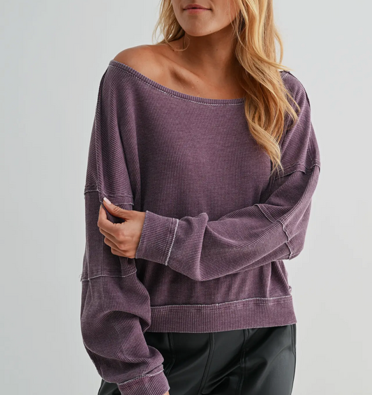 Mono B Boat Neck Relaxed Top
