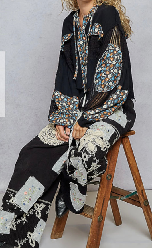 Black on Black with Floral Top
