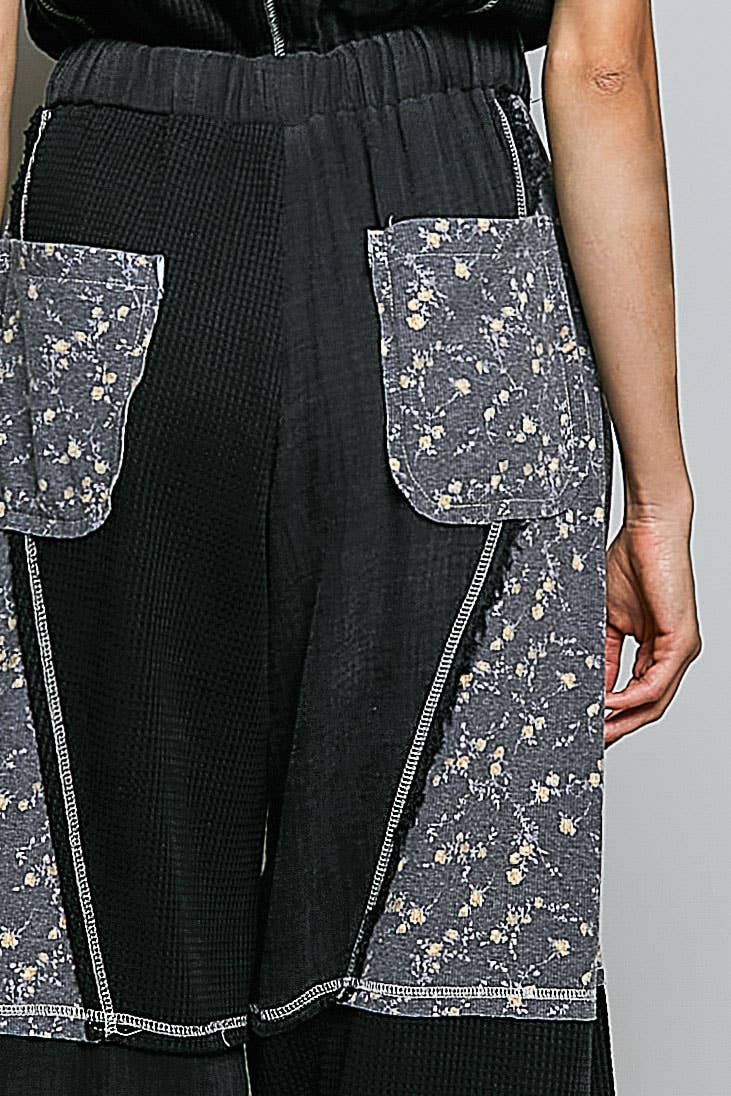 Elastic Hem Waistband Thermal Tapered Overalls