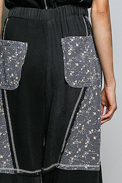 Elastic Hem Waistband Thermal Tapered Overalls