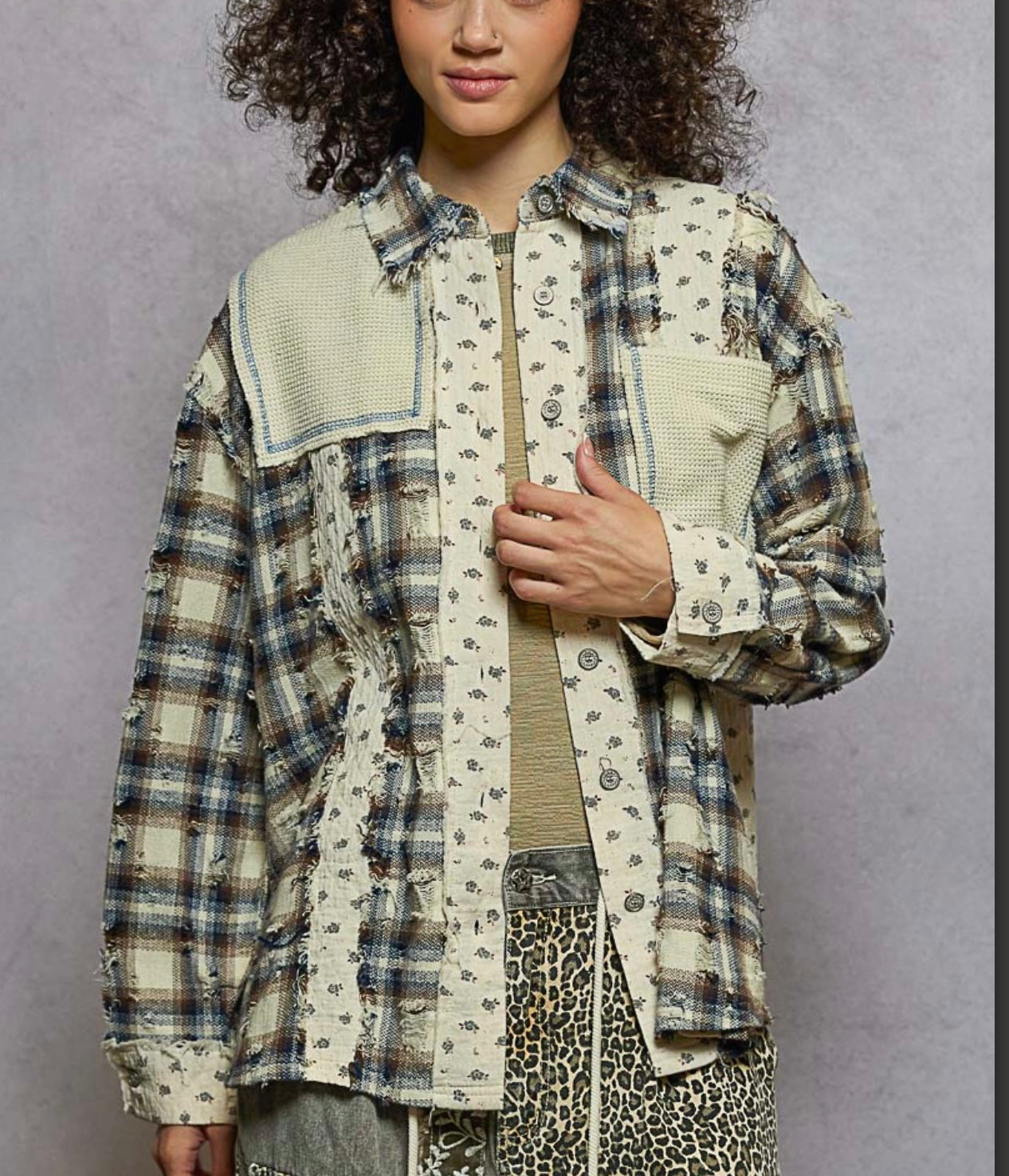 Countryside Plaid Flannel Top Pol
