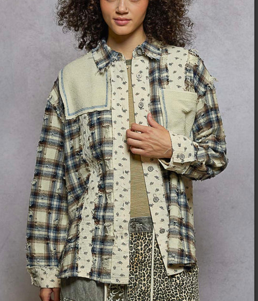 Countryside Plaid Flannel Top Pol