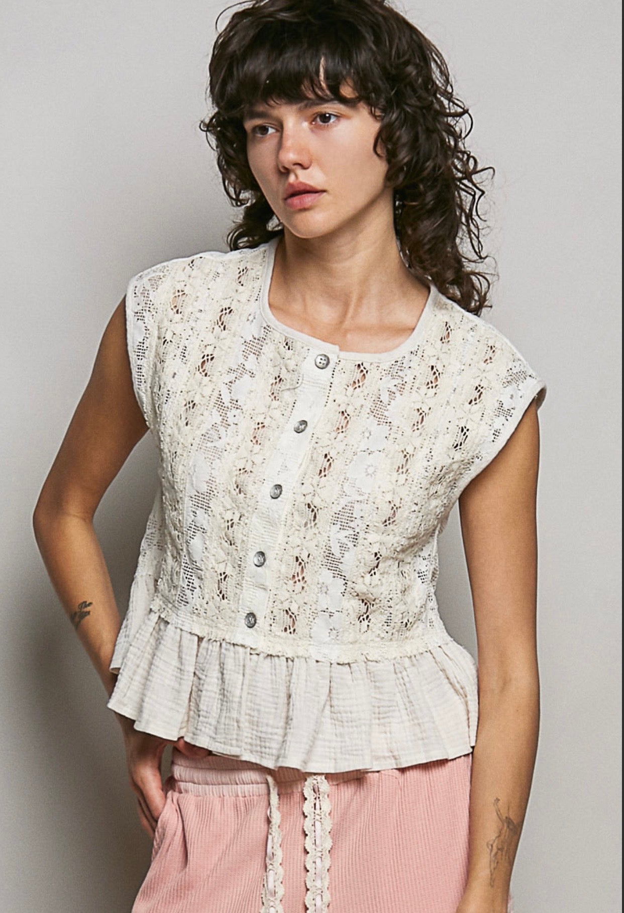 Cream Lace and Daydream Top