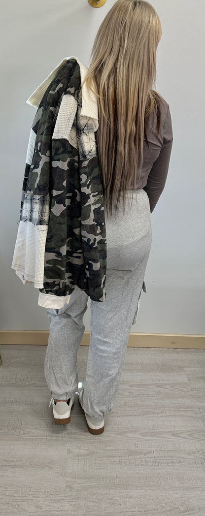 Camo/Flannel Button Down Top POL